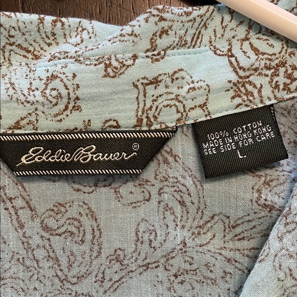 Eddie Bauer Cotton Paisley Button-Up Blouse - Picture 3 of 6